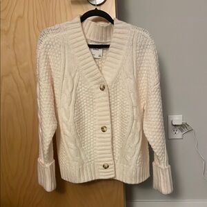 Women's Cream Cable Knit Cardigan